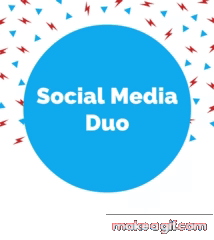 Social Media Duo logo bewerkt zodat de rode bliksemschichten doven en weer oplichten