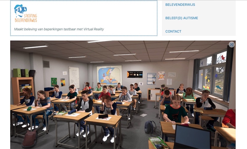 Het bovenste deel van de home pagina van Stichting Belevenderwijs na update in 2022.